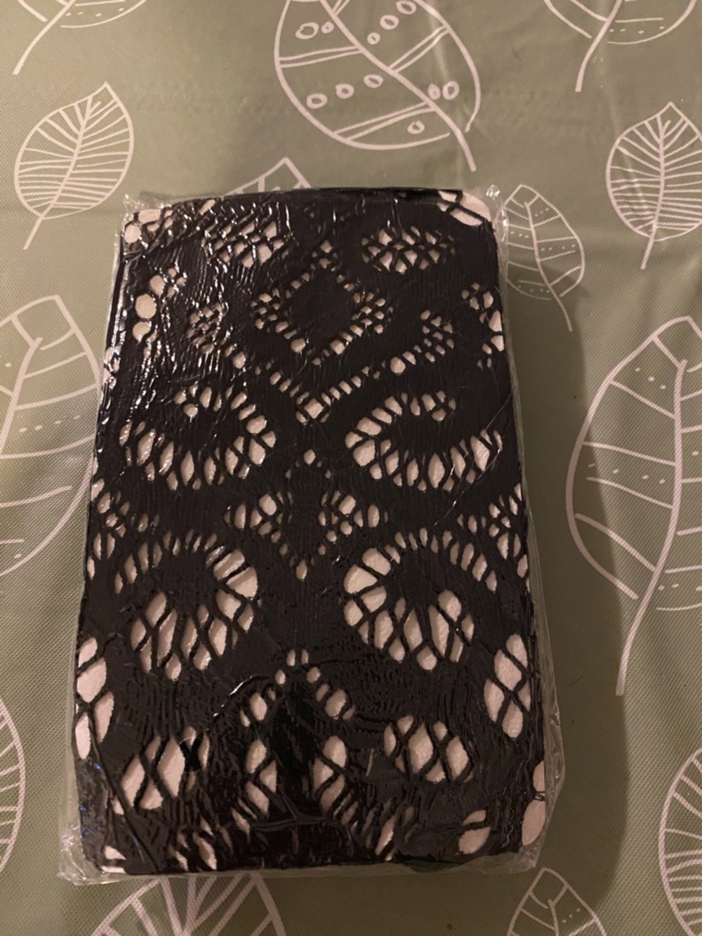 Black Patterned Thigh-High Stockings - Elegant Women's Hosiery set of 3 - Picture 4 of 4